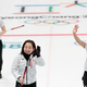 Curling - Pyeongchang 2018 Winter Olympics - Women Round Robin - Olympic Athletes from Russia v Japan - Gangneung Curling Center - Gangneung, South Korea - February 17, 2018 - Lead Yurika Yoshida, skip Satsuki Fujisawa and vice-skip Chinami Yoshida of Japan react after winning the game. REUTERS/Cathal McNaughton - DEVEE2H13H0BA